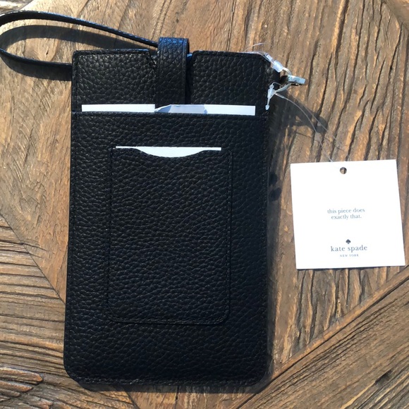 SOLD -KATE SPADE- Hold the Phone! Black Leather - Picture 5 of 6
